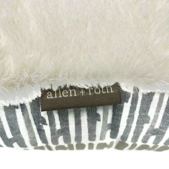 Allen and Roth Throw Pillow 15 x 14 x 8 Gold Silver White Faux Fur - Picture 4 of 4